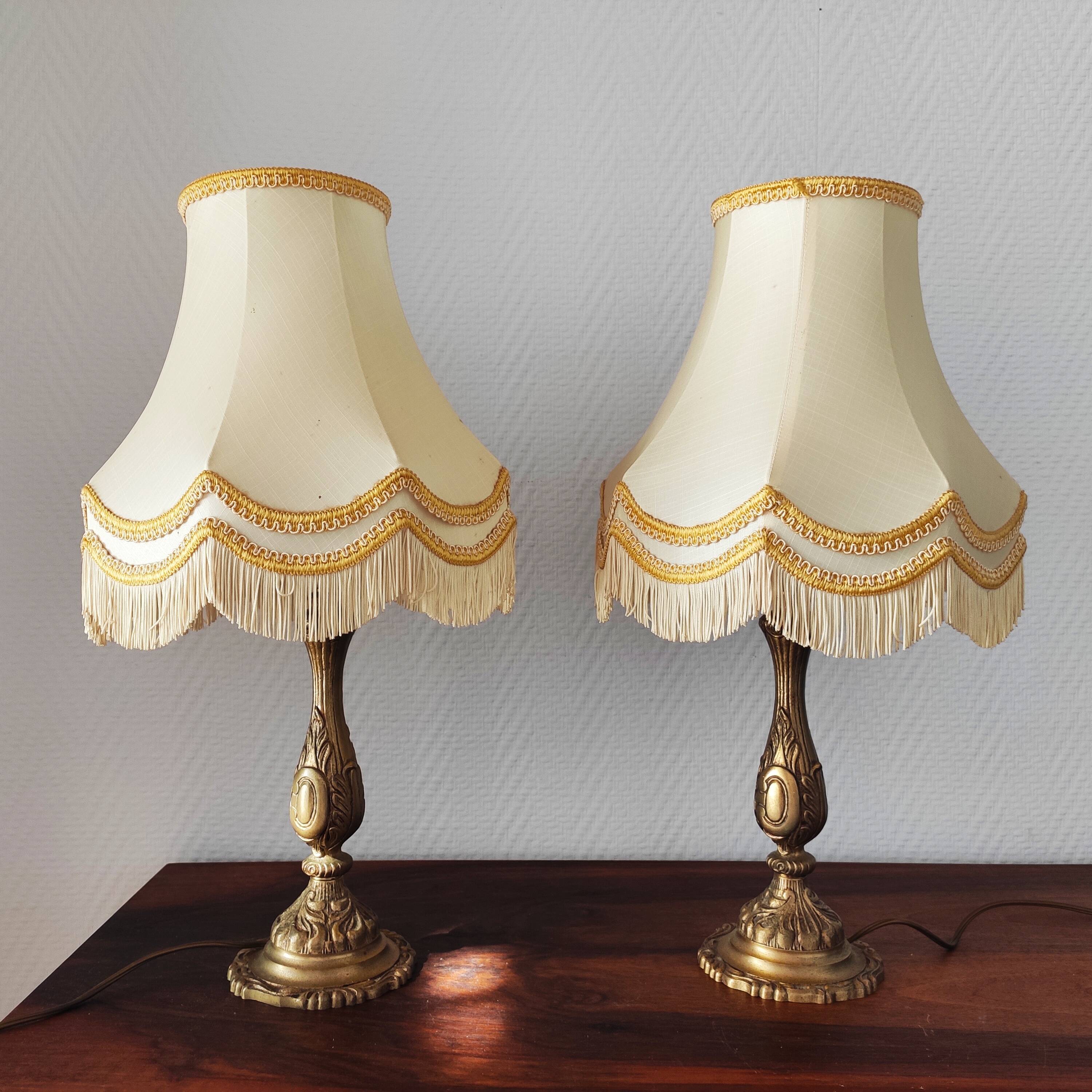 Pair of classic brass lamps from the 1950s