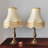 Paire de lampes classique en laiton de 1950