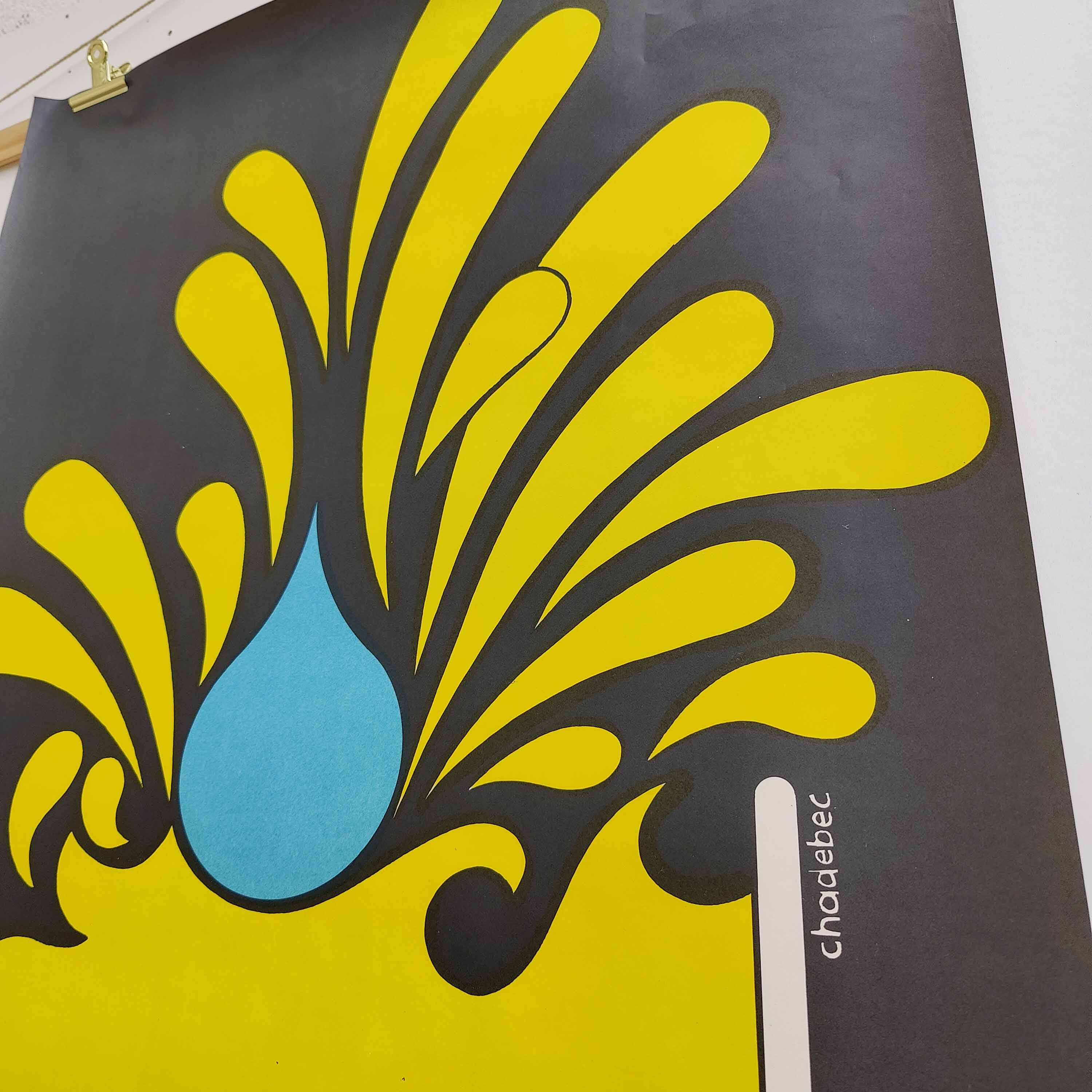 Vintage poster 1980 INRS Drawing Chadebec