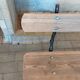 Antique garden bench with cast iron legs