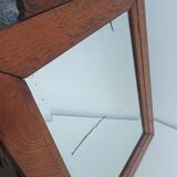 Antique beveled mirror & carved wooden frame
