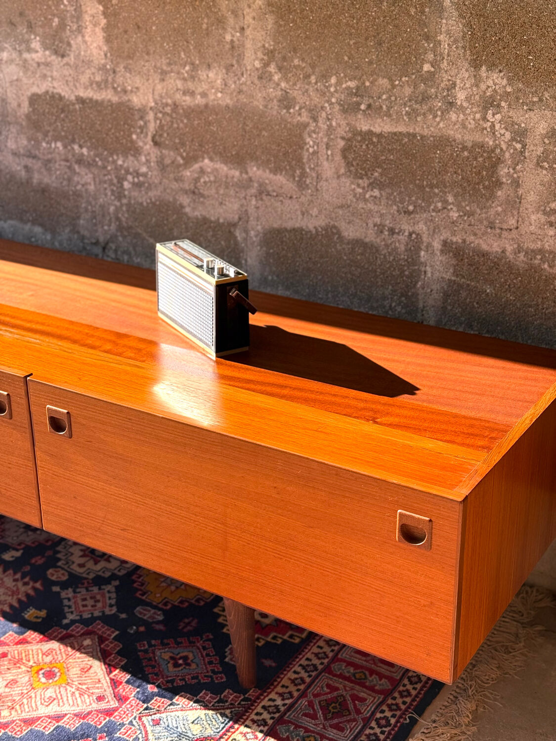 Scandinavian low sideboard in teak, 1960s/70s