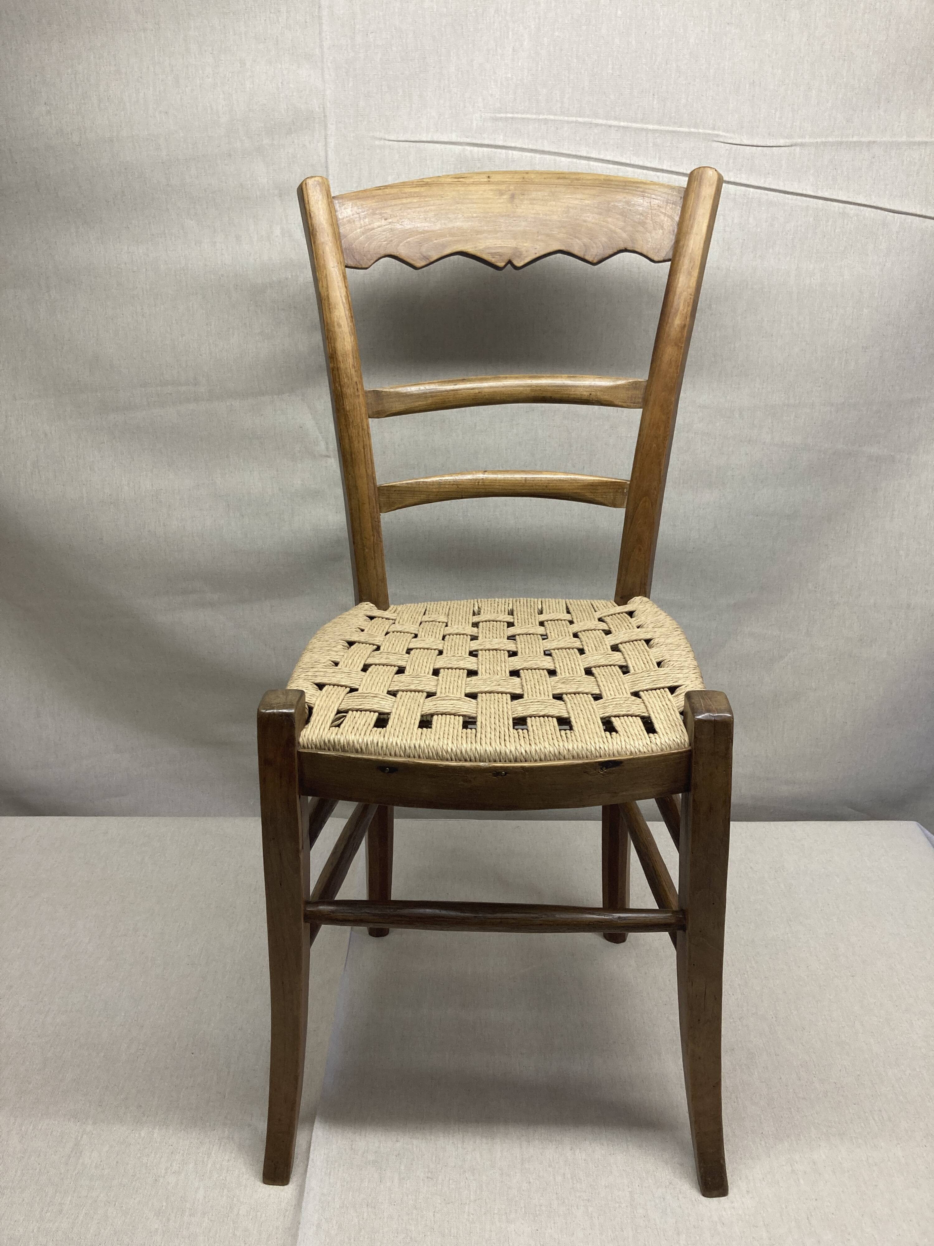 19th-century peasant chair restored – handmade Danish cord weaving