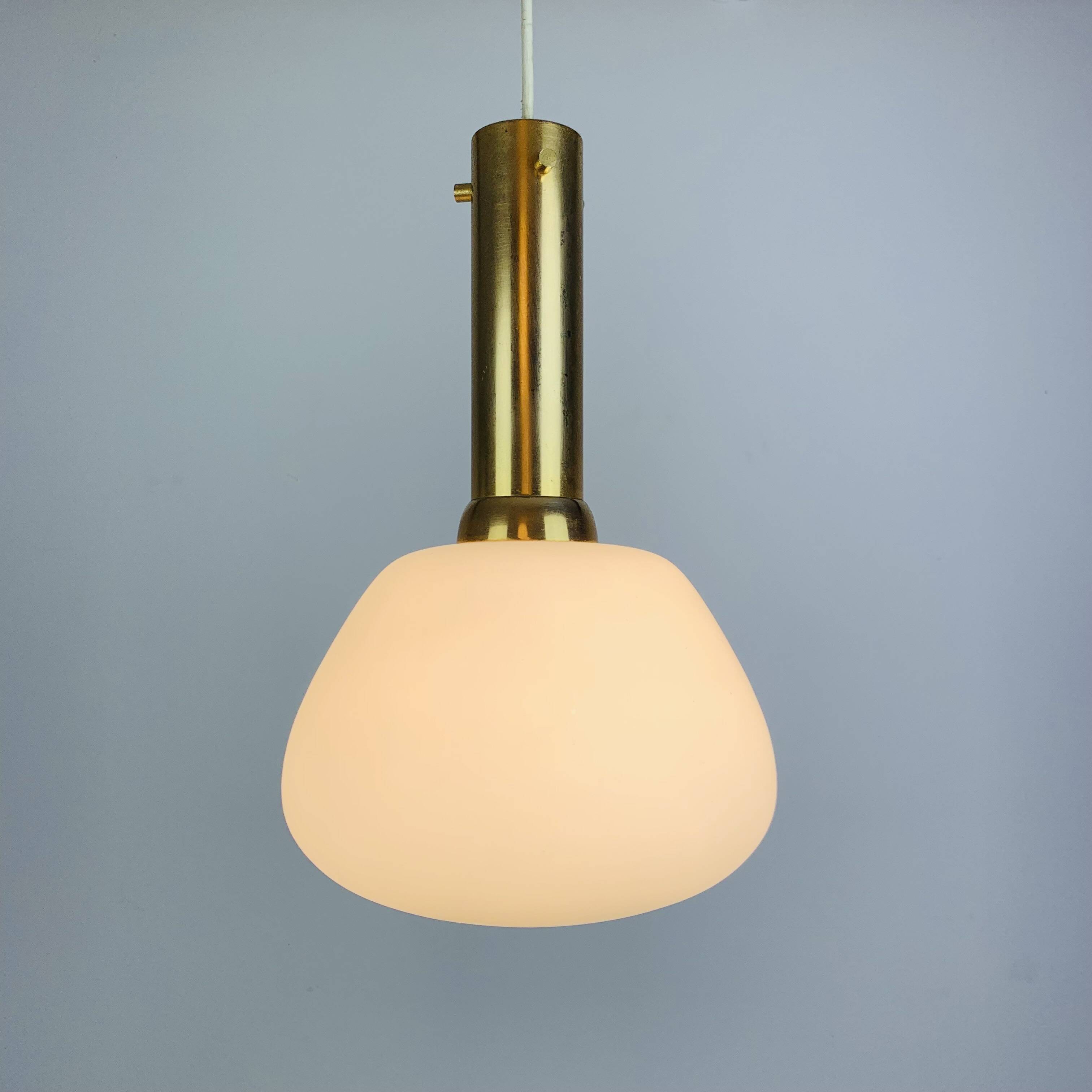Scandinavian opaline brass suspension from the 1960s.