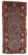 Handmade antique collectible Turkish Yastik rug 45cm x 91cm 1880s