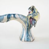 Ceramic bird sculpture, Italian design, 1970s, manufacturer: F. Ferroni