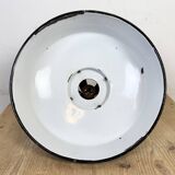 Industrial french black enamel pendant lamp from mazda, 1960s