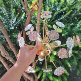 Glass flower chandelier 80s