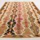 Grand tapis kilim turc vintage, décor bohème multicolore, 289x381 cm