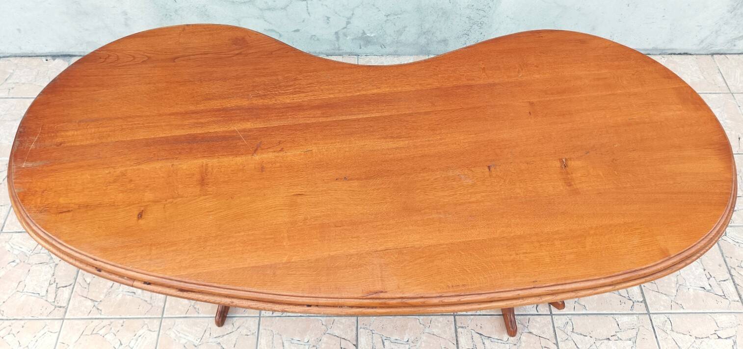 Brutalist table in solid oak