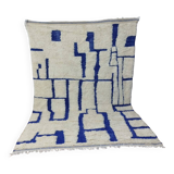 Azilal vintage rug 310x200 cm - Blue geometric patterns