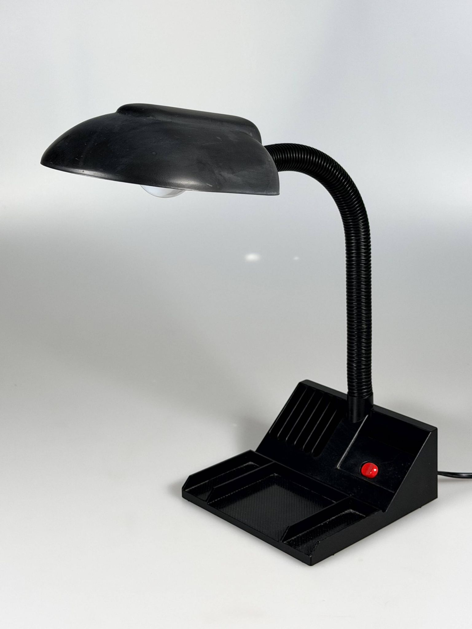 1960s 1970s Gooseneck Table Lamp Adjustable Space Age in Metal & Plastic