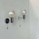 Pair of vintage wall lights, chrome and glass, Germany 1970