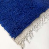 Moroccan Berber carpet beni ouarain uni blue majorelle 242x148cm