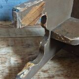 Mini-bench stool in old patinated solid wood