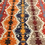 8x12 Multicolor Geometric Vintage Kilim Rug, 252x361Cm