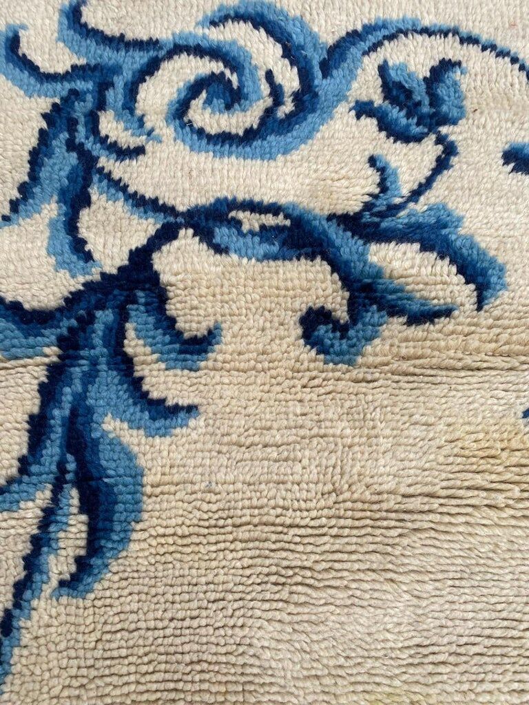 Cogolin carpet hand-knotted vintage France 128x70 cm