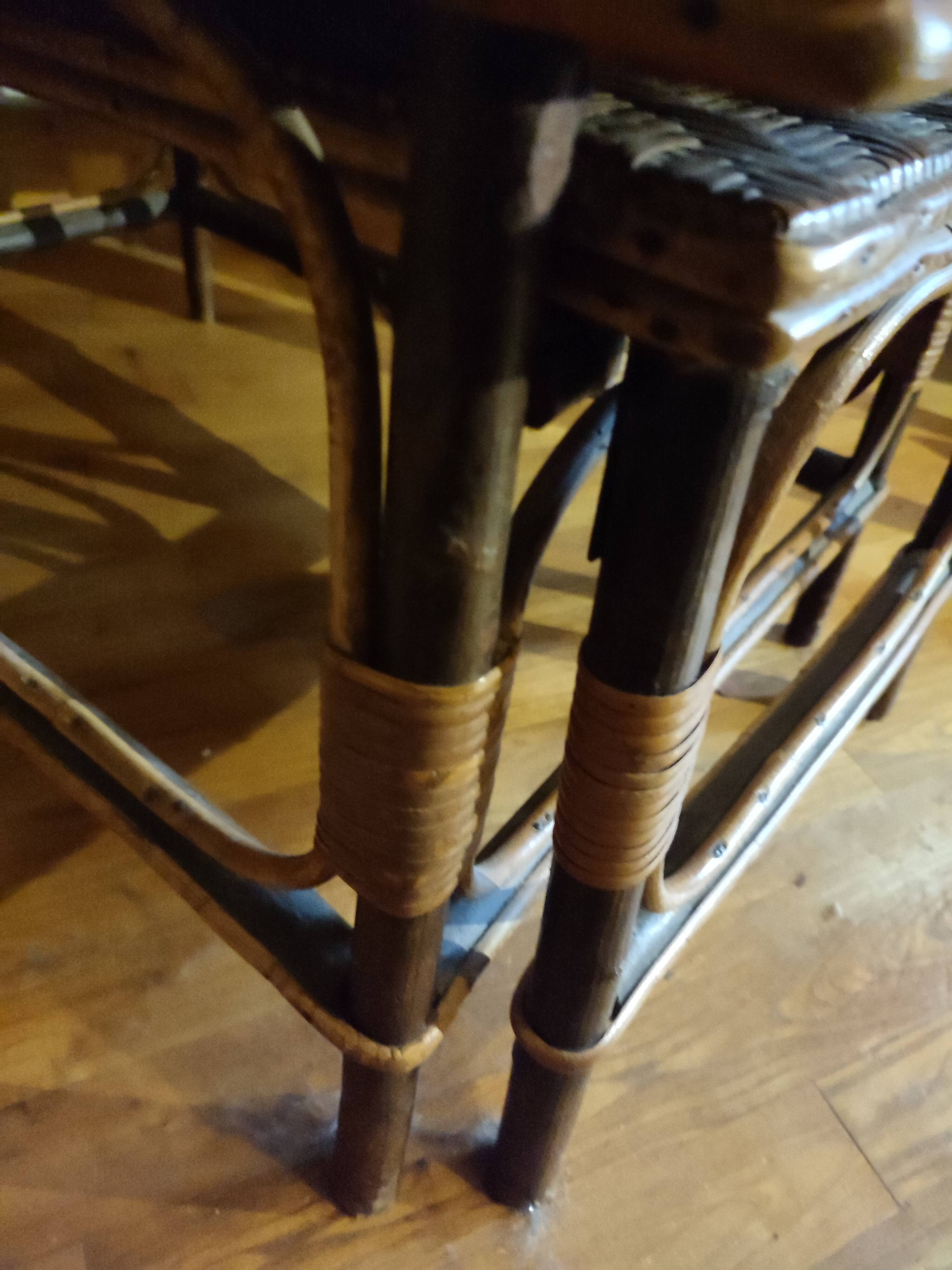 Braided rattan chaise longue 1920-30