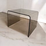 Vintage curved smoked plexiglass side table/end table