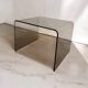 Vintage curved smoked plexiglass side table/end table