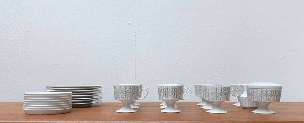 Vintage grey coffee service Secunda, made in Germany by Tapio Wirkkala for Rosenthal, set of 28.
