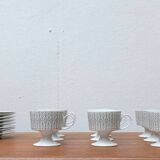 Vintage grey coffee service Secunda, made in Germany by Tapio Wirkkala for Rosenthal, set of 28.
