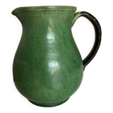 Vase pichet Etienne Noël à Dieulefit terre vernissée verte 1940