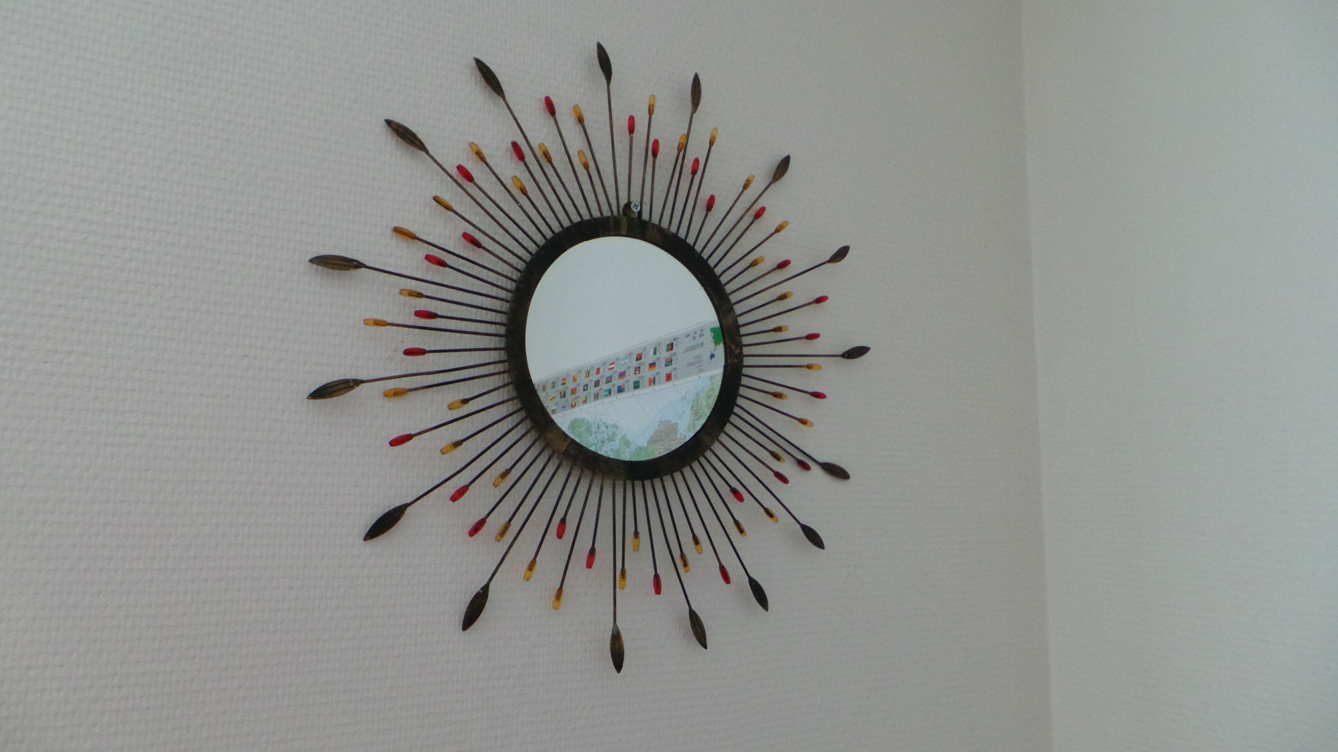 Miroir soleil vintage, 45 x 45 cm