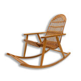 Mid-Century Wicker Rocking Chair, Czechoslovakia, 1970's