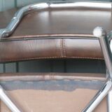Set of 4 chairs in skaï and vintage chrome