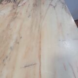 Bistro table oak base over marble