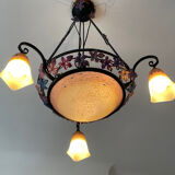 Art Deco glass paste chandelier