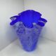 Large blue handkerchief vase Murano Venini glass 1960