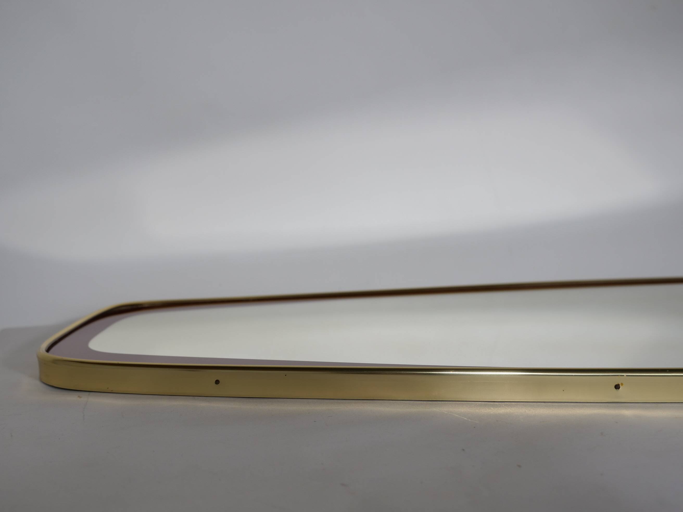 Design Mirror 1950s Freeform Wall Mirror Gold Rim