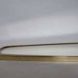 Miroir mural design années 1950 à forme libre avec bordure dorée