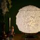 Vintage Art Deco globe table lamp in white Clichy glass