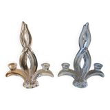 Pair of 2 Vannes crystal candlesticks