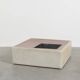 Table basse vintage en cuir avec support pour plantes, 1970