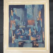 Original color lithograph Toni Agostini - still life