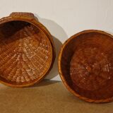 Vintage rattan rattan box varnished PM