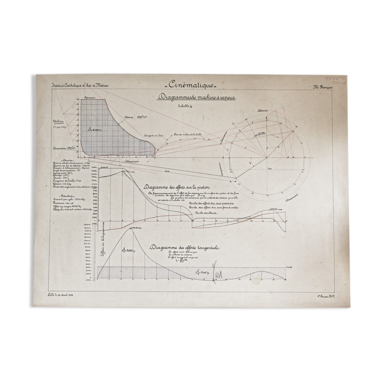 Original technical drawing, arts and crafts