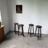Oak bistro stools 1950