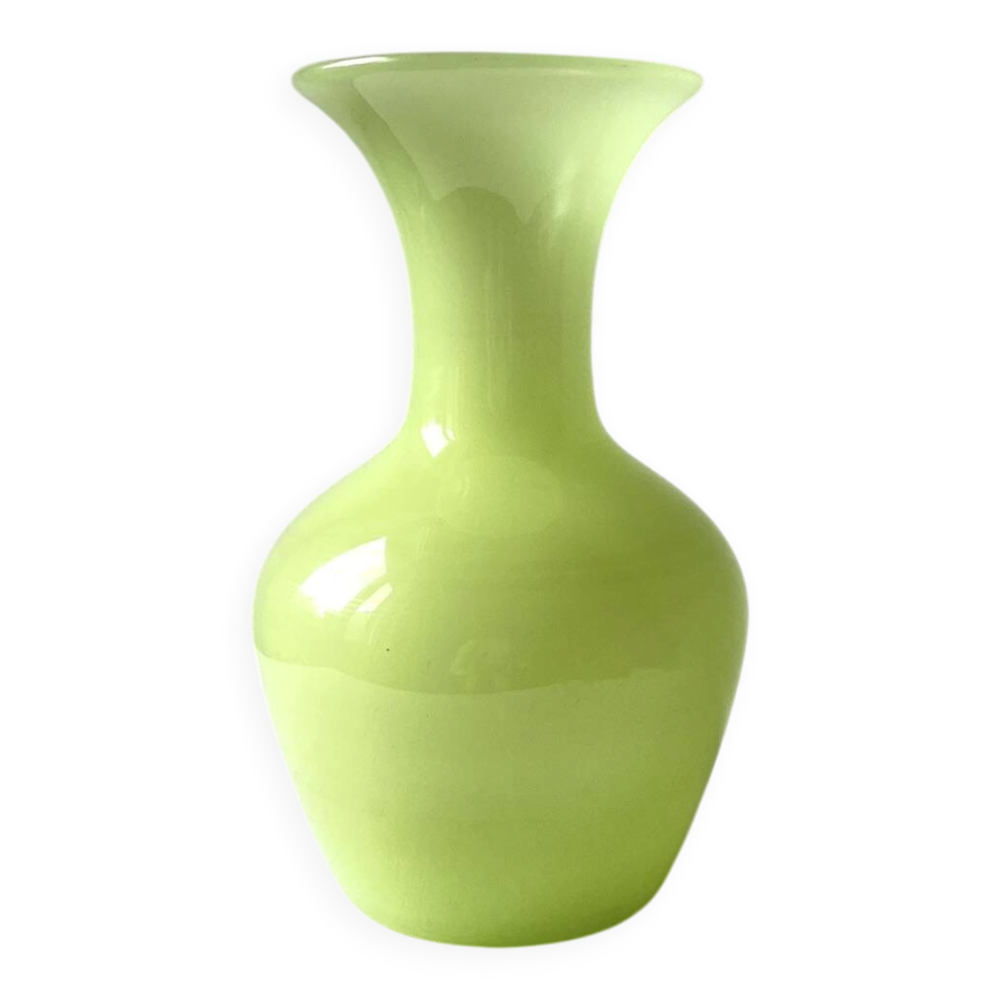 Pastel green opaline vase