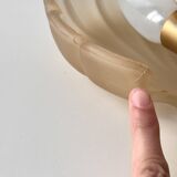 Appliques murales coquillages en verre vintage, lampes style art nouveau