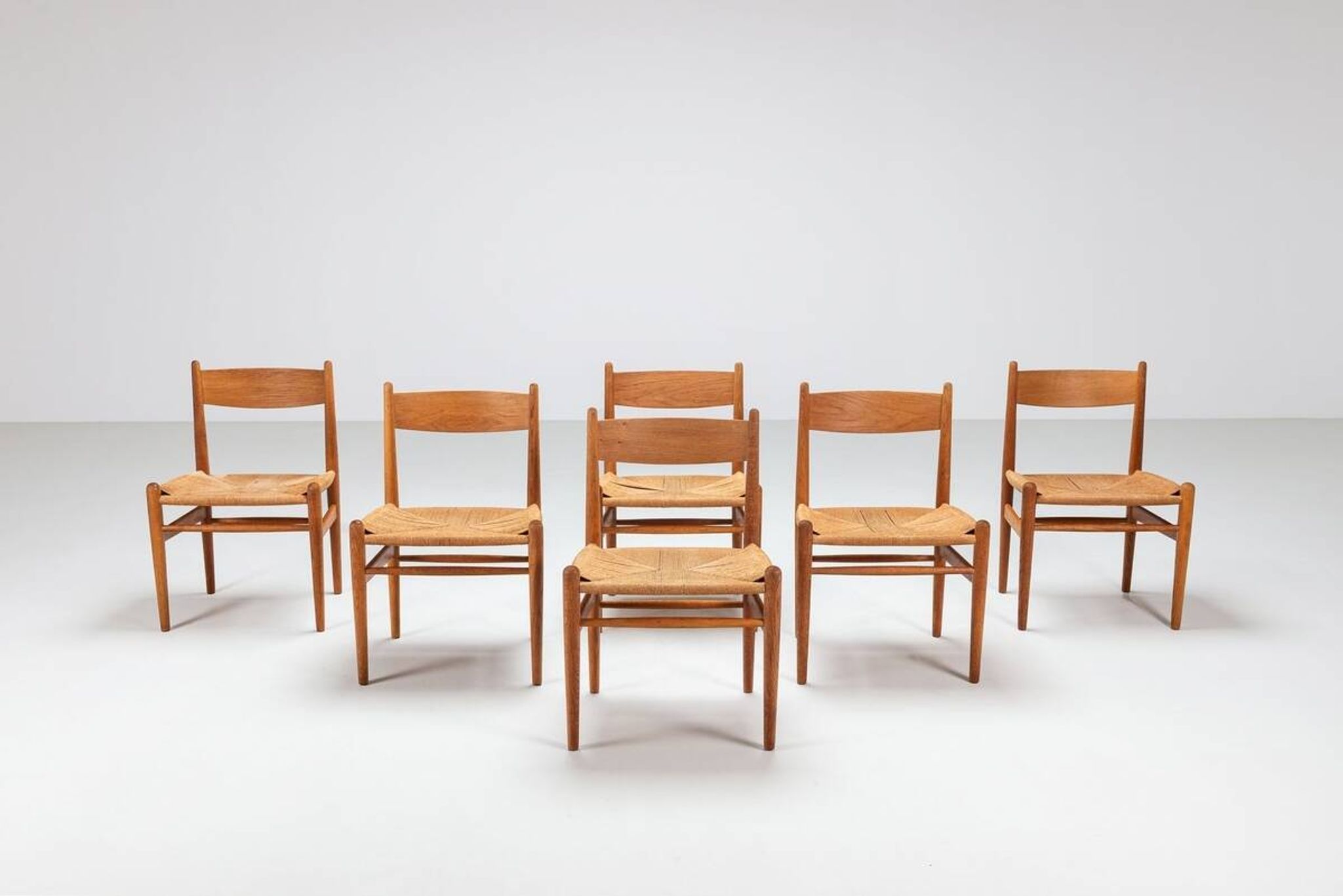 Hans Wegner model CH36 dining chairs in oak Carl Hansen & Son Denmark 1970