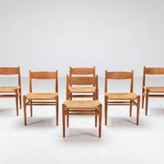 Hans Wegner model CH36 dining chairs in oak Carl Hansen & Son Denmark 1970