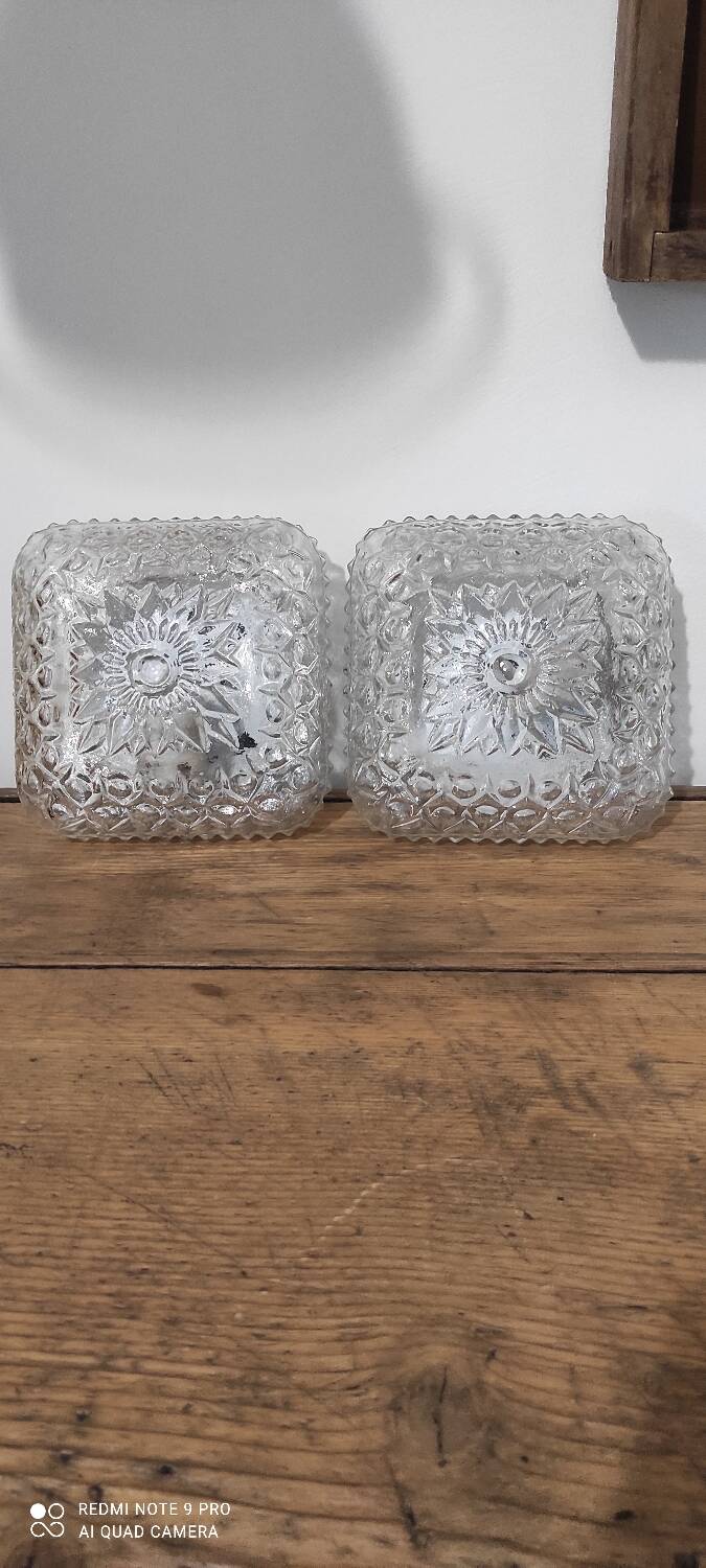 Duo vintage glass ceiling light