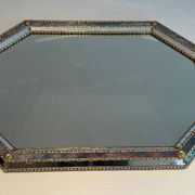 Miroir Octogonal à Facettes et Guirlandes de Laiton — Travail Français, Ver