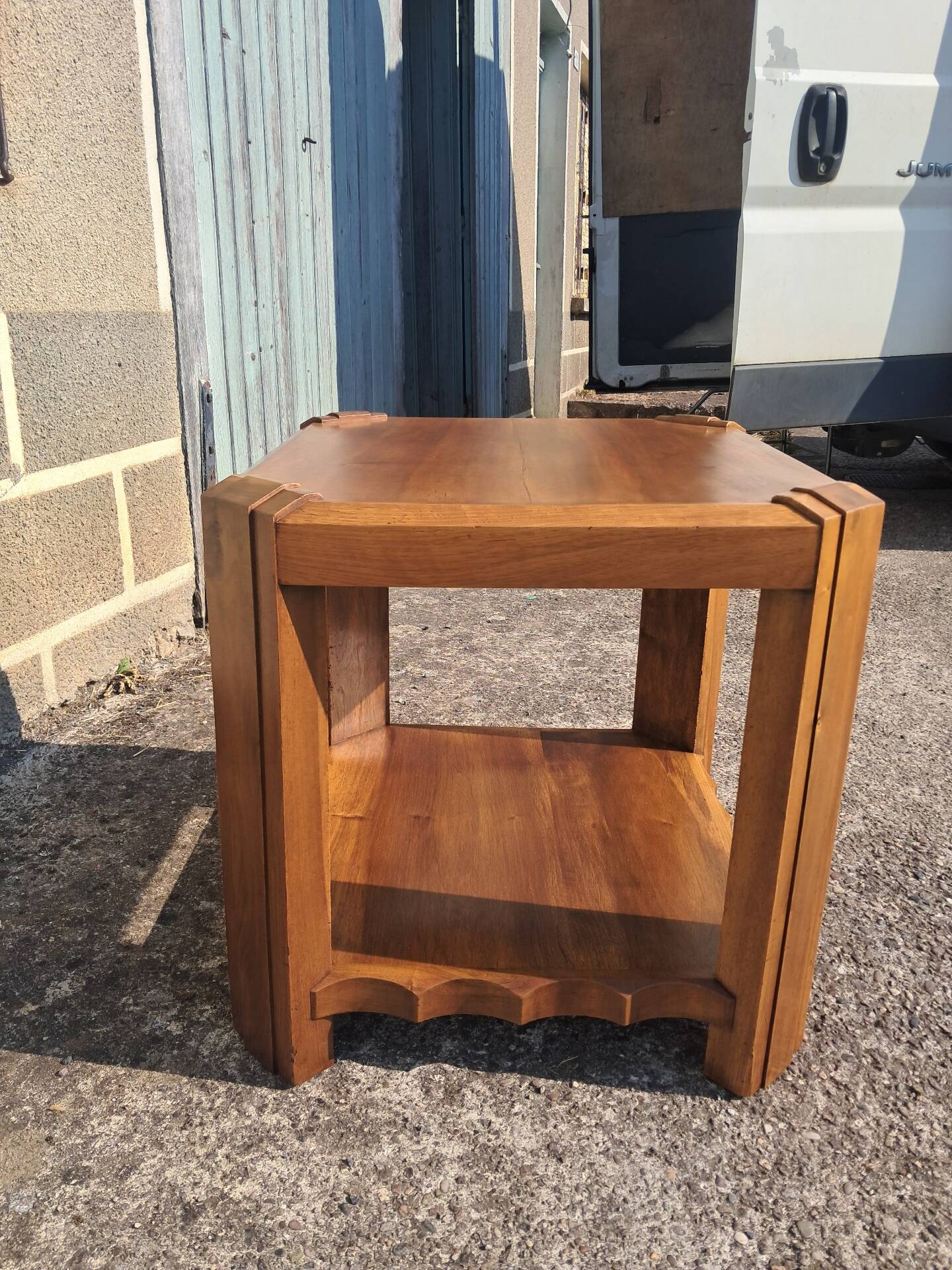 Art Deco coffee table in solid walnut