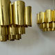 Pair of pendant lamps vintage Thorsten Orrling,solid brass, Suede 1960